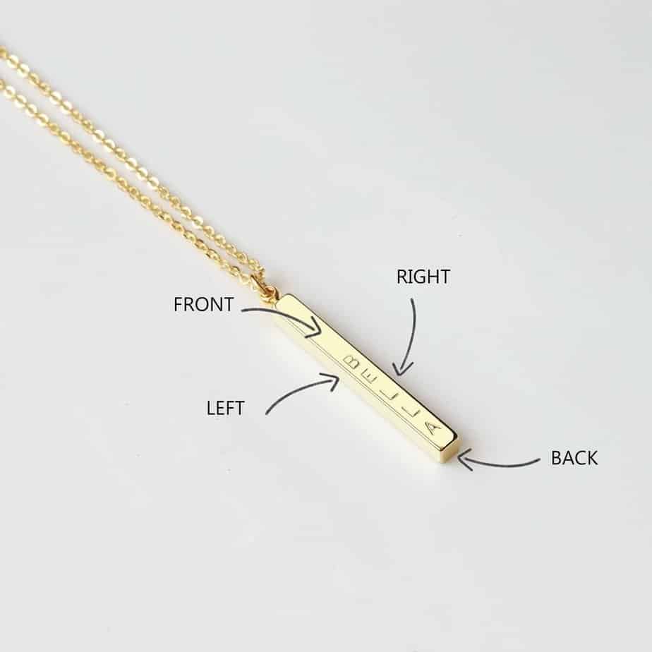 Gold plated hot sale bar necklace